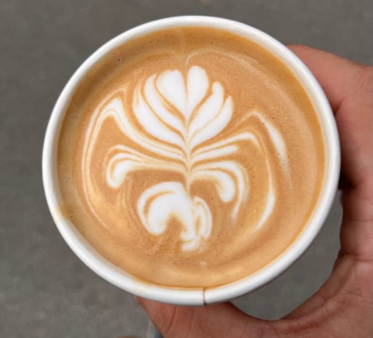 A cup of Flat White from Bean Bank in Zurich Europallee