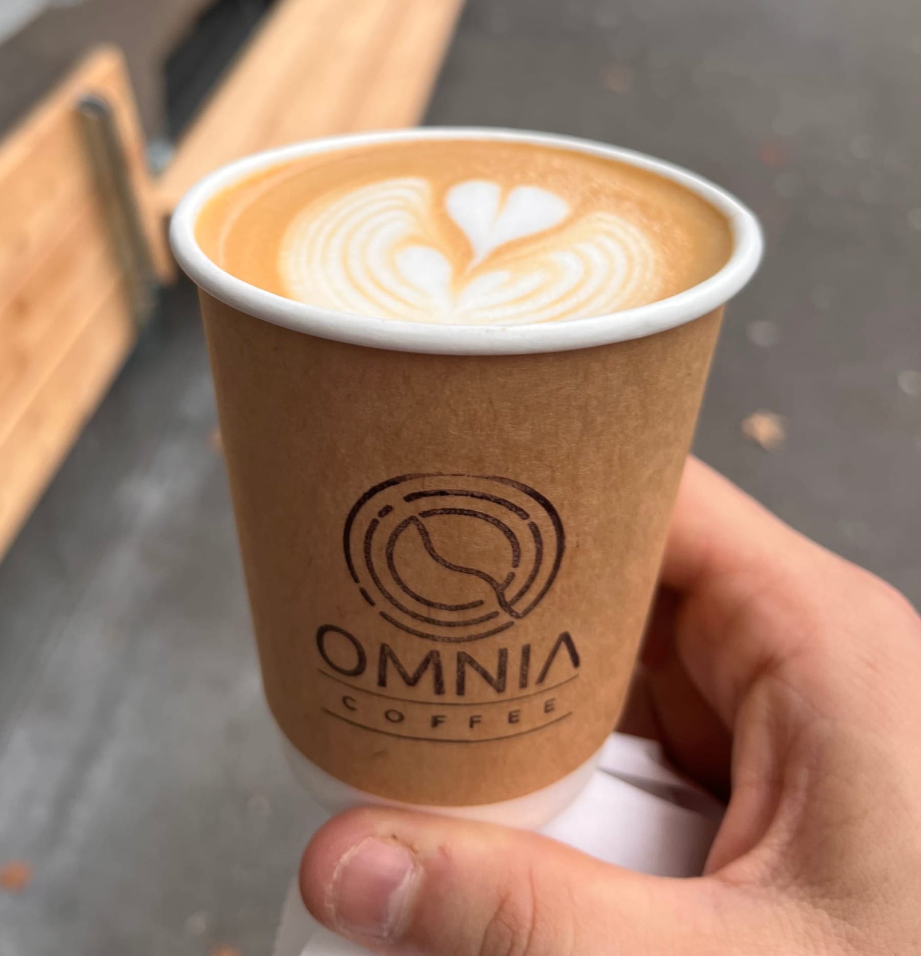 A cup of Flat White from Omnia Coffee in Zurich